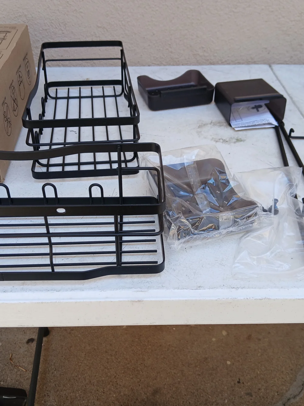 Adjustable Black Shower Caddy Organizer with Hooks and Shelves